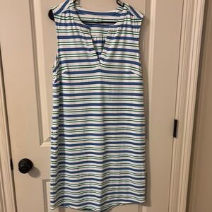Southern Tide Green and Blue Striped Dress